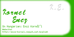 kornel encz business card